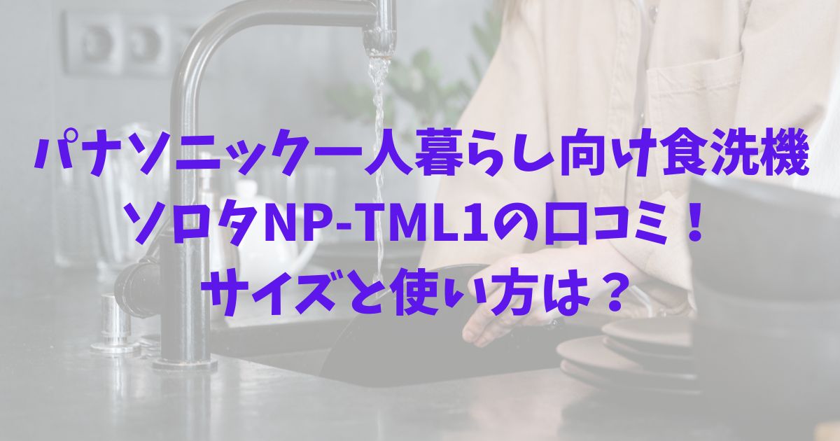 パナソニック一人暮らし向け食洗機ソロタNP-TML1の口コミ！サイズと使い方は？